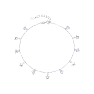 Tobillera de Estrellas y Corazones