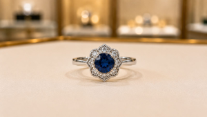 Anillo de Circonia Azul