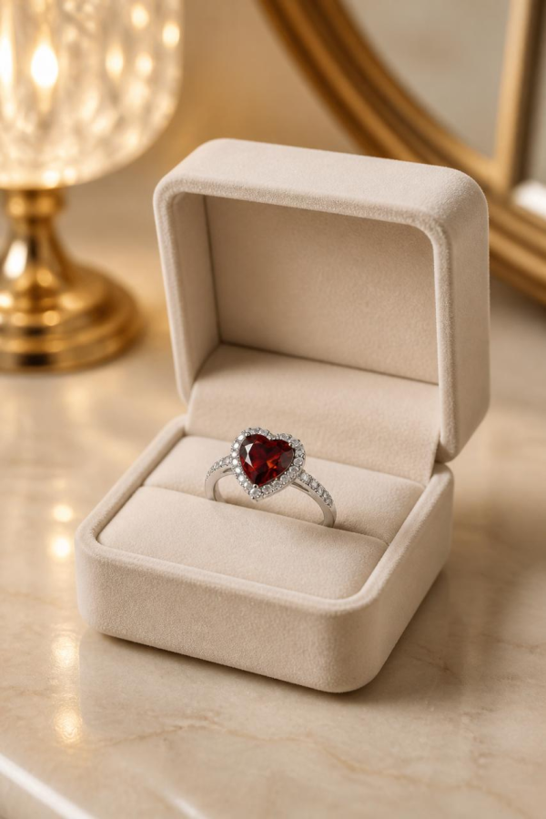 Anillo de Circonia Color Rubí