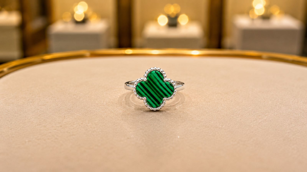 Anillo de trébol color Verde