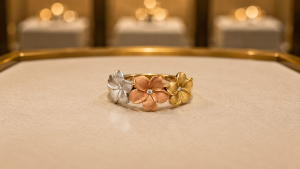 Anillo De Flores 3 Oros