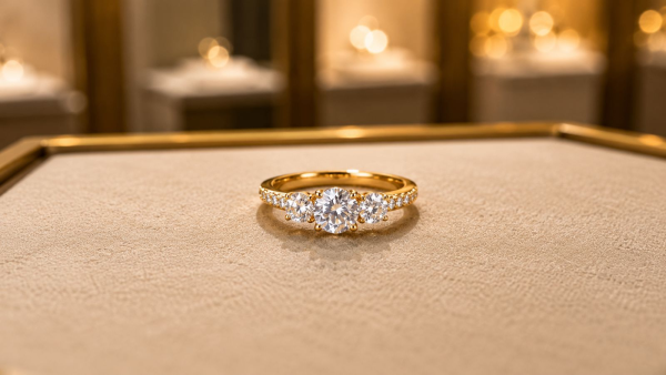 Anillo de Oro 3 Circonias