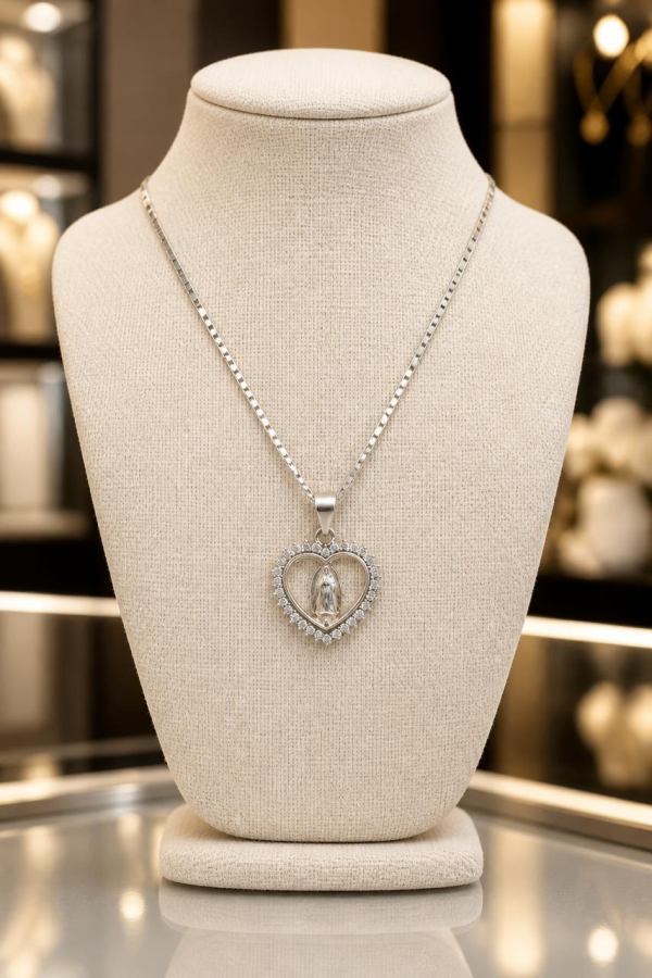 Cadena con dije de la Virgen de la Milagrosa