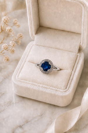 Anillo Circonia Azul