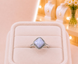 Anillo De Jade Cuadrado