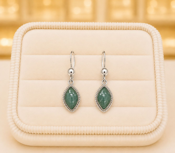 Aretes Colgantes De Jade