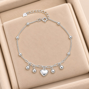 Pulsera De Corazón Y Bolitas